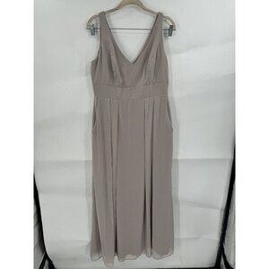 After Six‎ Bridesmaid Dress Women 12 Taupe Maxi Wedding Guest Elegant Has Flaws